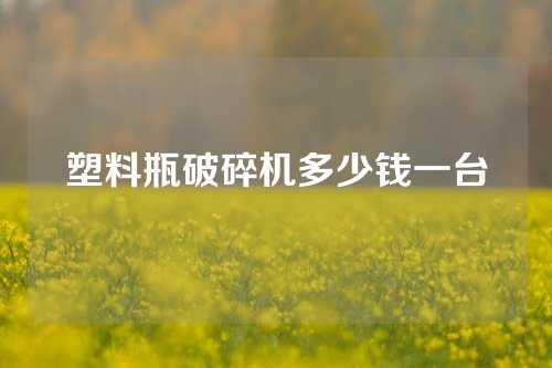塑料瓶破碎机多少钱一台