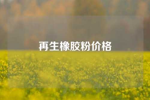 再生橡胶粉价格