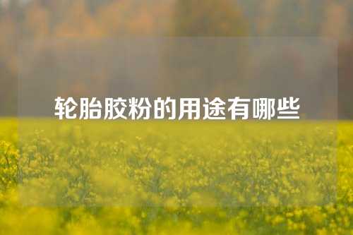 轮胎胶粉的用途有哪些
