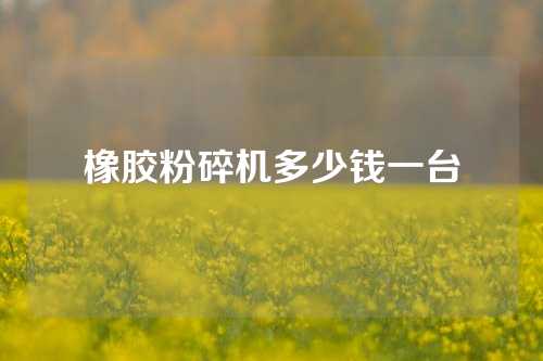 橡胶粉碎机多少钱一台