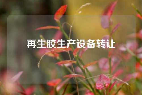 再生胶生产设备转让