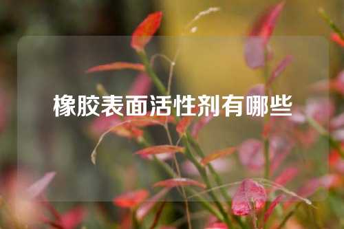 橡胶表面活性剂有哪些
