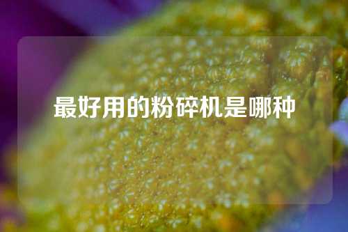 最好用的粉碎机是哪种