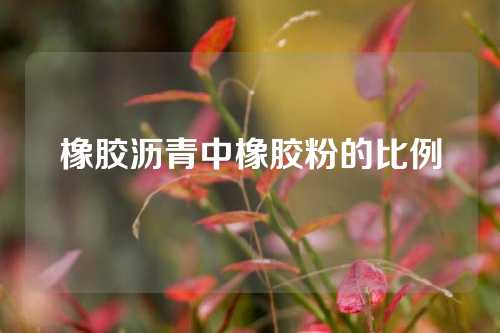 橡胶沥青中橡胶粉的比例