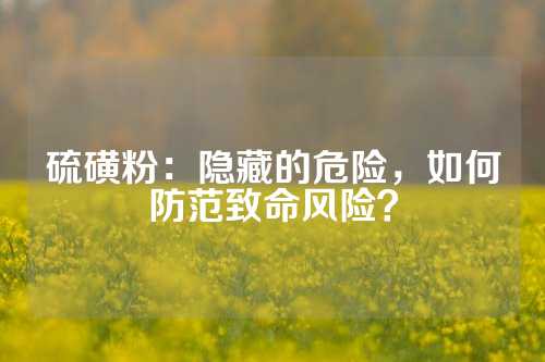 硫磺粉：隐藏的危险，如何防范致命风险？