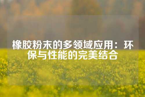 橡胶粉末的多领域应用：环保与性能的完美结合