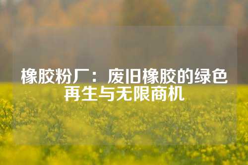橡胶粉厂：废旧橡胶的绿色再生与无限商机