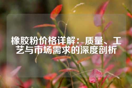 橡胶粉价格详解：质量、工艺与市场需求的深度剖析