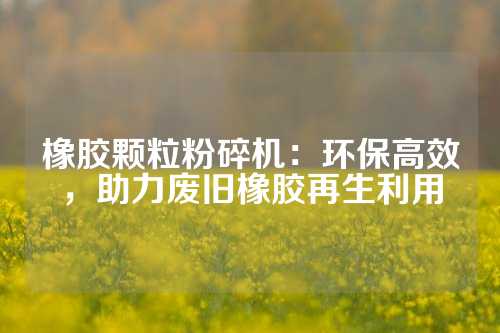 橡胶颗粒粉碎机：环保高效，助力废旧橡胶再生利用