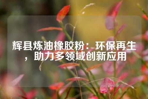 辉县炼油橡胶粉：环保再生，助力多领域创新应用