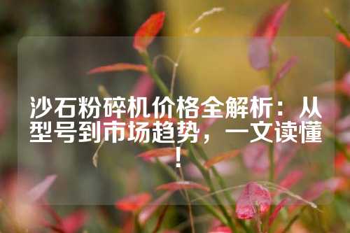 沙石粉碎机价格全解析：从型号到市场趋势，一文读懂！
