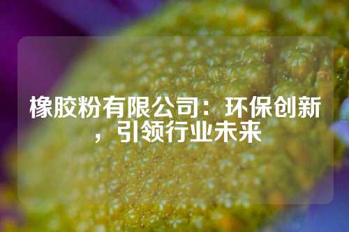 橡胶粉有限公司：环保创新，引领行业未来