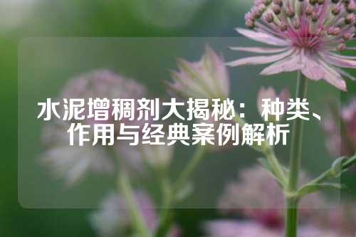 水泥增稠剂大揭秘：种类、作用与经典案例解析