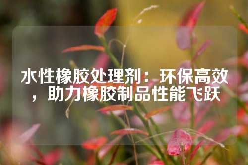 水性橡胶处理剂：环保高效，助力橡胶制品性能飞跃