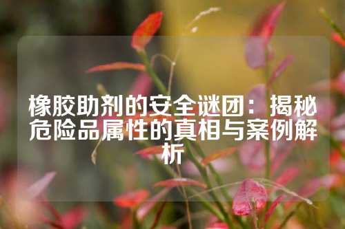 橡胶助剂的安全谜团：揭秘危险品属性的真相与案例解析