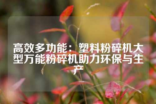 高效多功能：塑料粉碎机大型万能粉碎机助力环保与生产