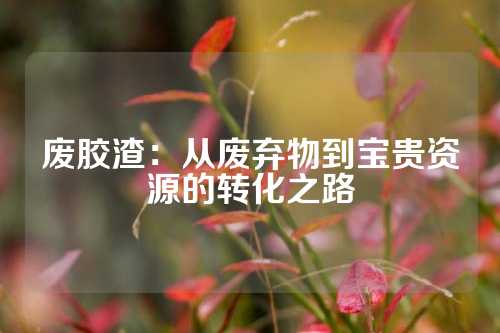 废胶渣：从废弃物到宝贵资源的转化之路