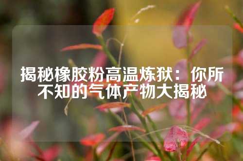 揭秘橡胶粉高温炼狱：你所不知的气体产物大揭秘