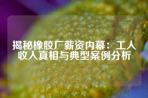 揭秘橡胶厂薪资内幕：工人收入真相与典型案例分析