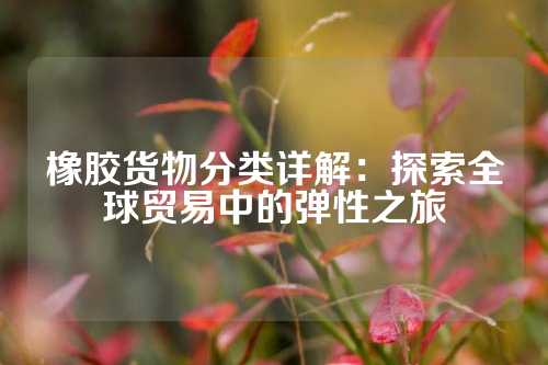 橡胶货物分类详解：探索全球贸易中的弹性之旅