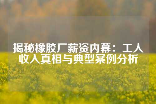 揭秘橡胶厂薪资内幕：工人收入真相与典型案例分析