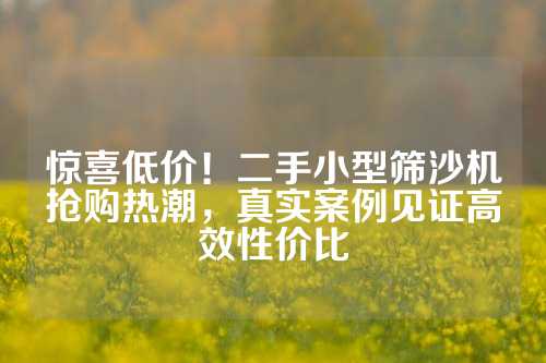 惊喜低价！二手小型筛沙机抢购热潮，真实案例见证高效性价比