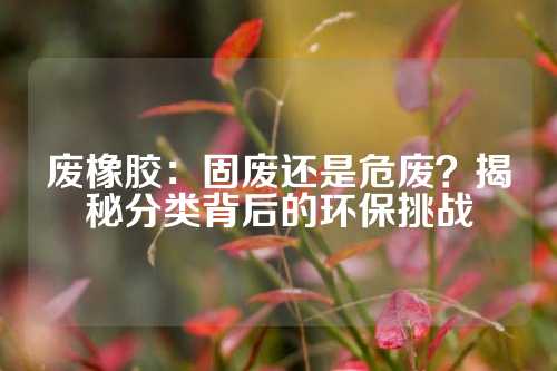 废橡胶：固废还是危废？揭秘分类背后的环保挑战