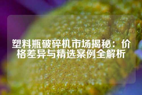 塑料瓶破碎机市场揭秘：价格差异与精选案例全解析