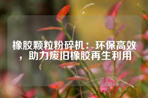 橡胶颗粒粉碎机：环保高效，助力废旧橡胶再生利用