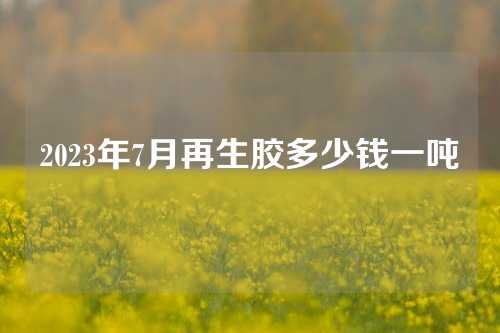 2023年7月再生胶多少钱一吨