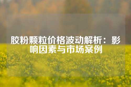 胶粉颗粒价格波动解析：影响因素与市场案例