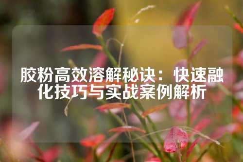 胶粉高效溶解秘诀：快速融化技巧与实战案例解析