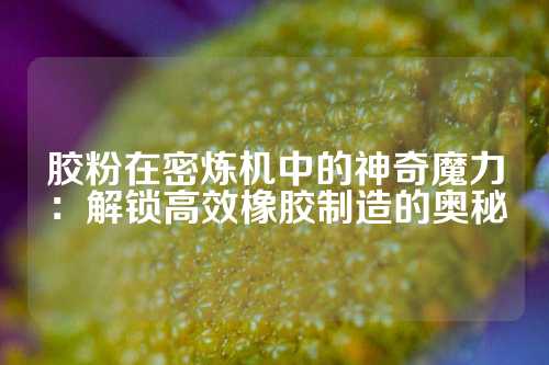 胶粉在密炼机中的神奇魔力：解锁高效橡胶制造的奥秘