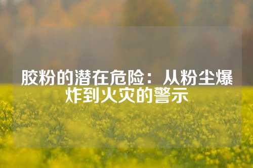 胶粉的潜在危险：从粉尘爆炸到火灾的警示