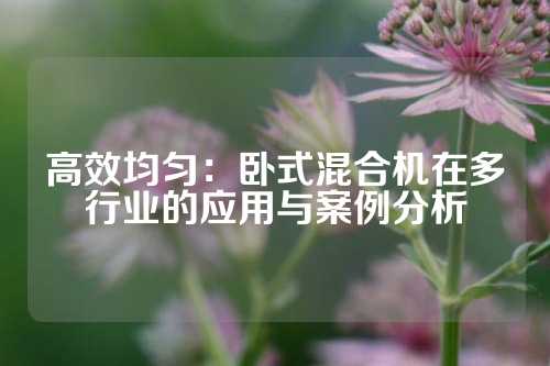 高效均匀：卧式混合机在多行业的应用与案例分析