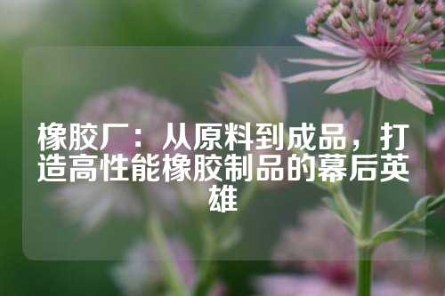 橡胶厂：从原料到成品，打造高性能橡胶制品的幕后英雄