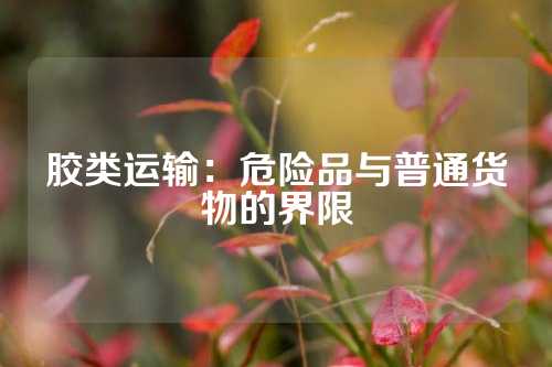 胶类运输：危险品与普通货物的界限