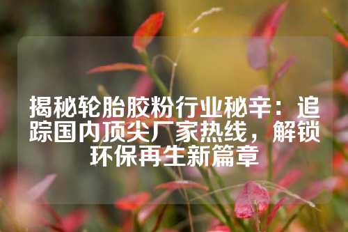 揭秘轮胎胶粉行业秘辛：追踪国内顶尖厂家热线，解锁环保再生新篇章