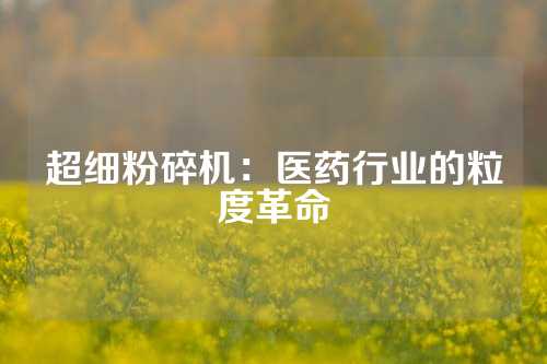 超细粉碎机：医药行业的粒度革命