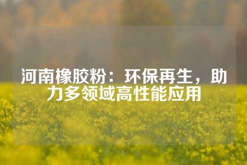 河南橡胶粉：环保再生，助力多领域高性能应用