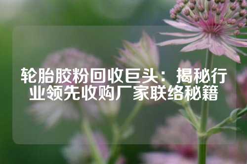 轮胎胶粉回收巨头：揭秘行业领先收购厂家联络秘籍