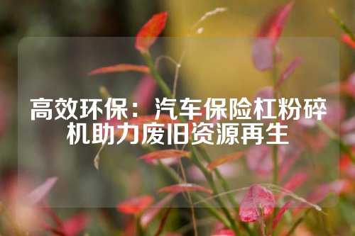 高效环保：汽车保险杠粉碎机助力废旧资源再生