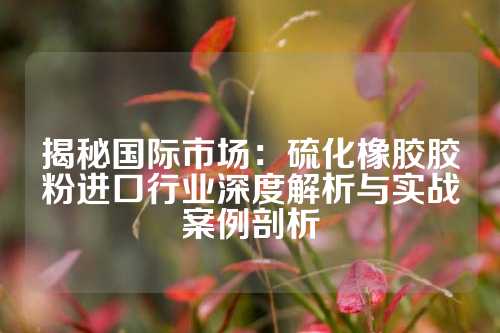 揭秘国际市场：硫化橡胶胶粉进口行业深度解析与实战案例剖析