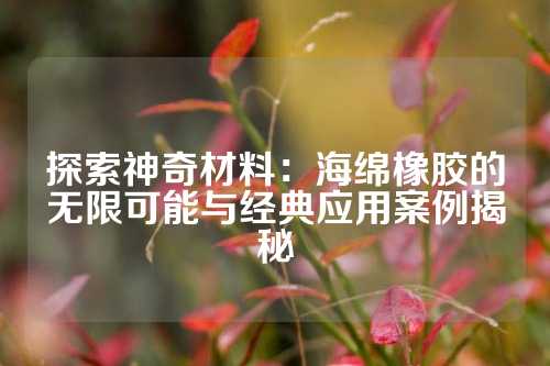 探索神奇材料：海绵橡胶的无限可能与经典应用案例揭秘