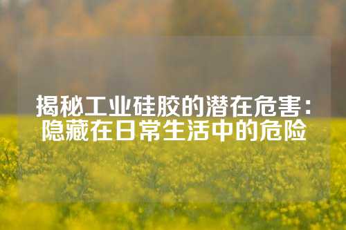 揭秘工业硅胶的潜在危害：隐藏在日常生活中的危险