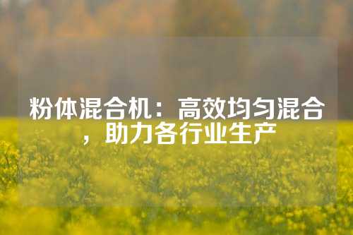 粉体混合机：高效均匀混合，助力各行业生产