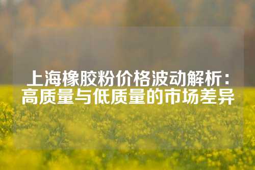 上海橡胶粉价格波动解析：高质量与低质量的市场差异