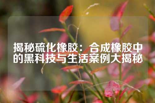 揭秘硫化橡胶：合成橡胶中的黑科技与生活案例大揭秘