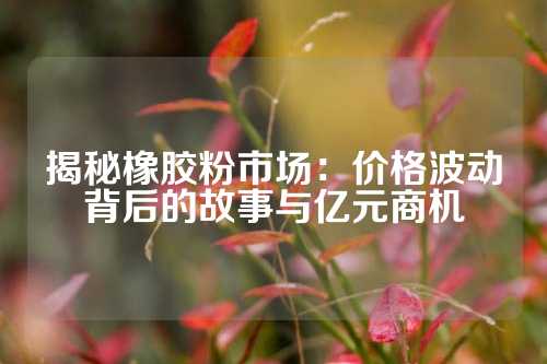 揭秘橡胶粉市场：价格波动背后的故事与亿元商机