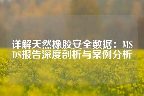 详解天然橡胶安全数据：MSDS报告深度剖析与案例分析